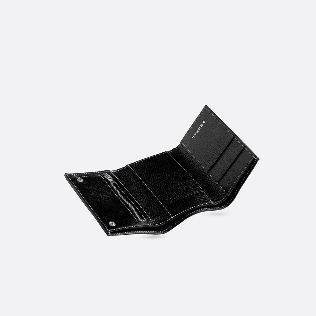 Portefeuille compact en cuir