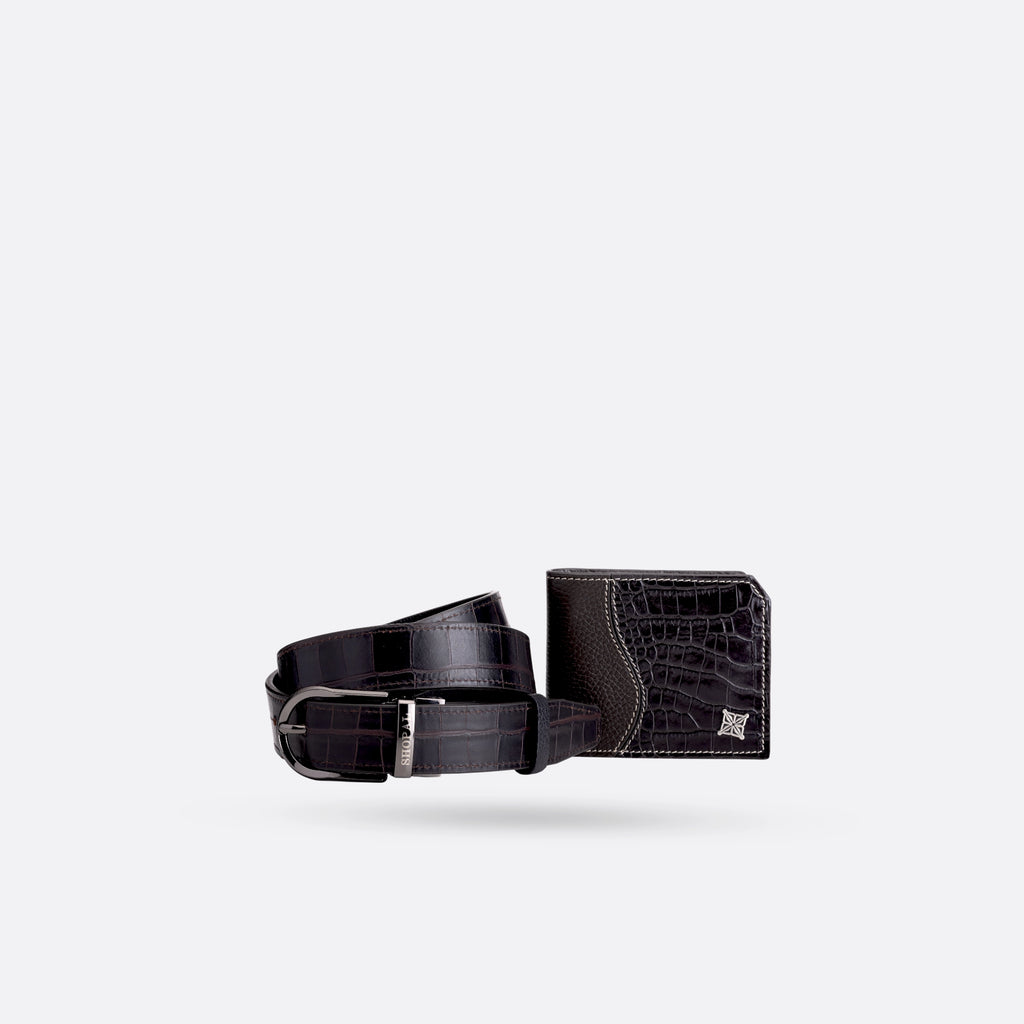 Coffret portefeuille - ceinture en cuir