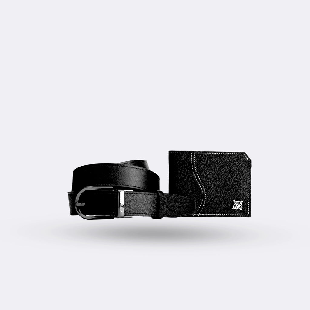 Coffret portefeuille - ceinture en cuir