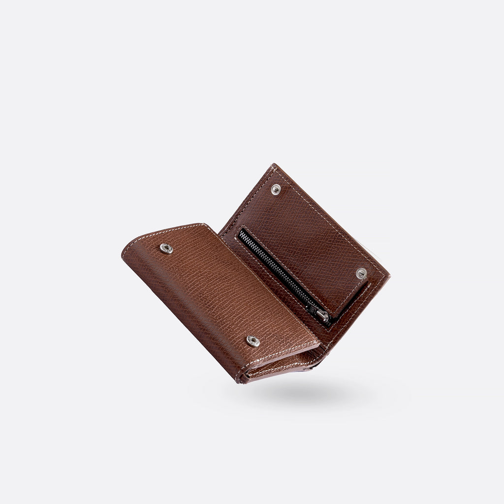 Coffret portefeuille compact - ceinture en cuir marron